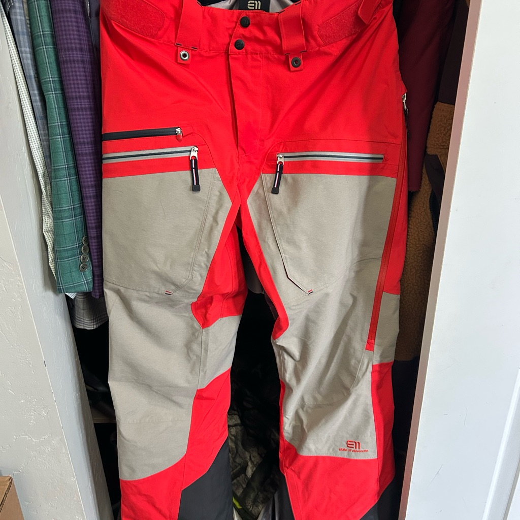 Red And Gray Ski Pants
